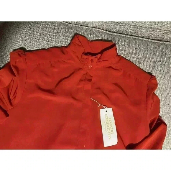 Vintage Country Sophisticates Pendleton Womens Blouse Size 10 Red Button Up NWT - Picture 1 of 5